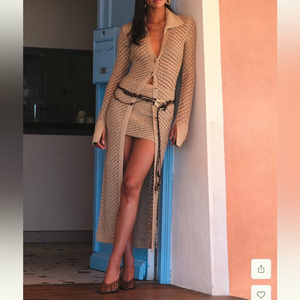 Meshki Tan Knit Swim Coverup